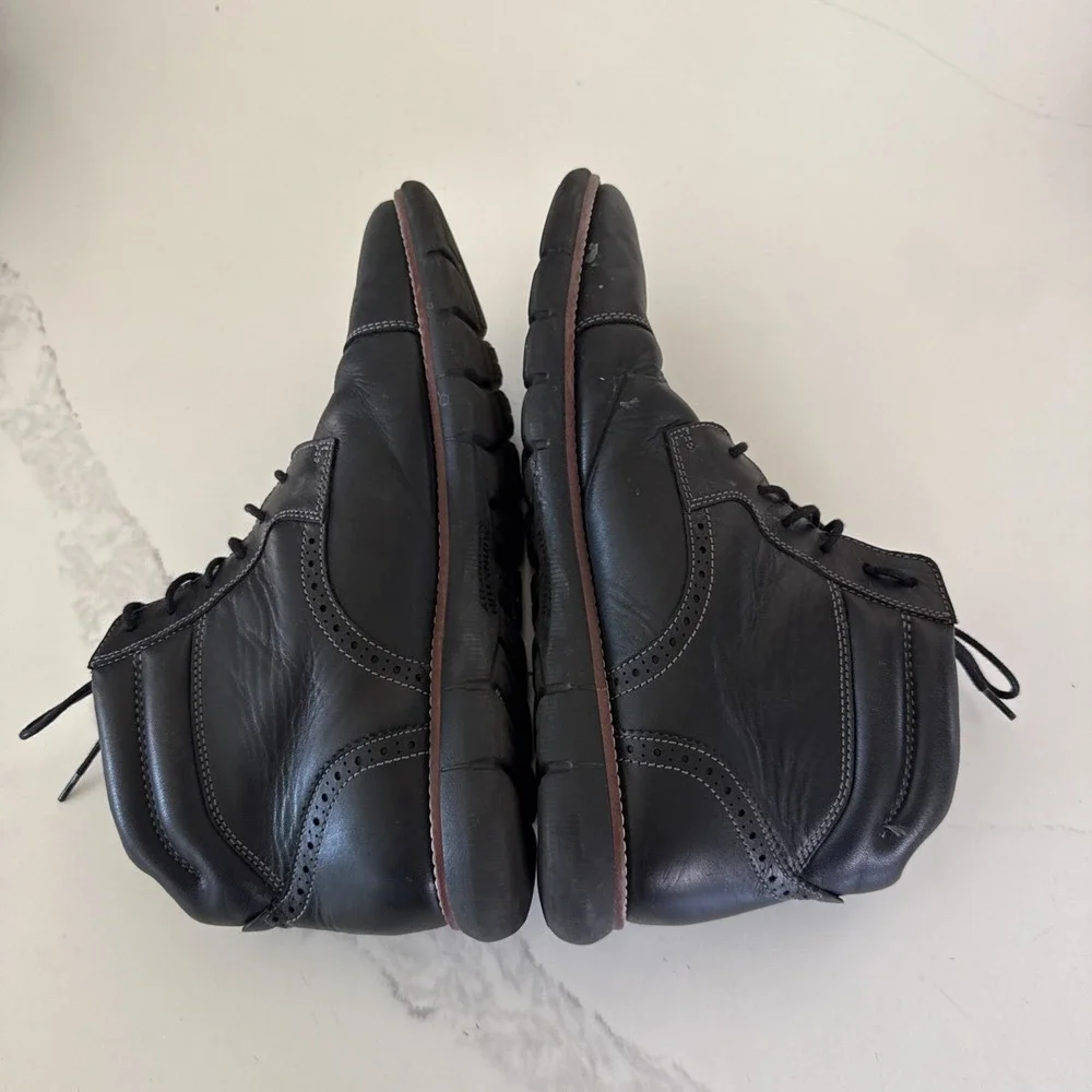 Johnston & Murphy Holden Chukka Boots Mens 9.5 Ankle Comfort Black Leather Shoes
